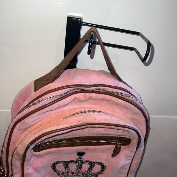 Vintage Rare Pink Juicy Couture Backpack Velour Purse Shoulder Bag y2k preloved - Picture 3 of 15